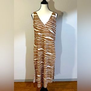 Silky Tan and Cream Zebra Print Dress!!!